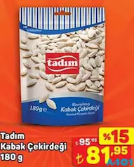 TADIM KABAK ÇEKİRDEĞİ 180 GR fiyat ve kampanya bilgisi